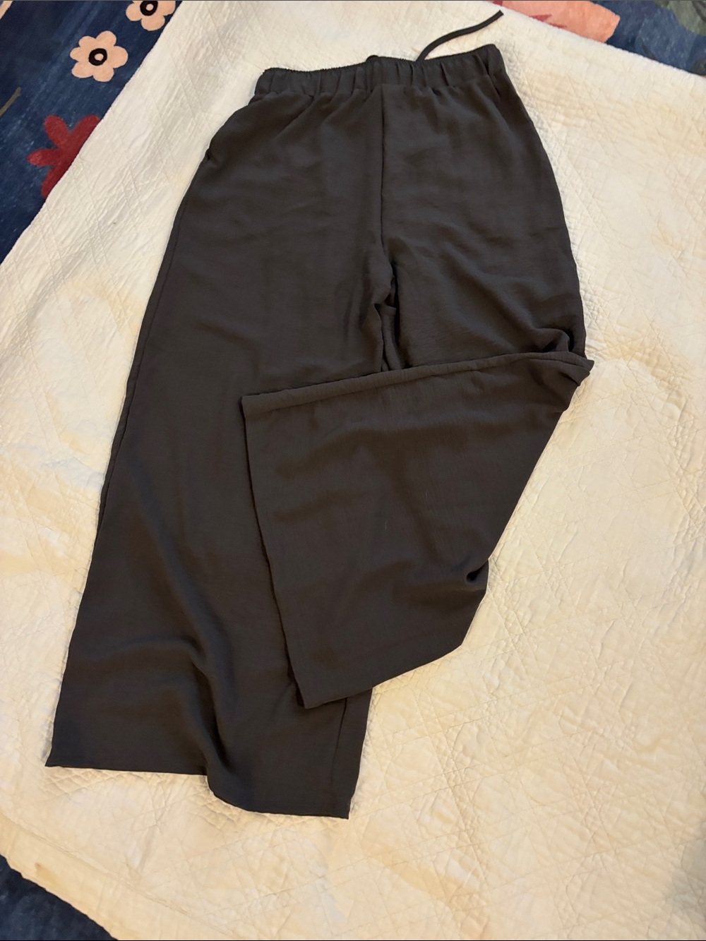 Wide-Leg Drawstring Pants - dark gray - Picture 4 of 7